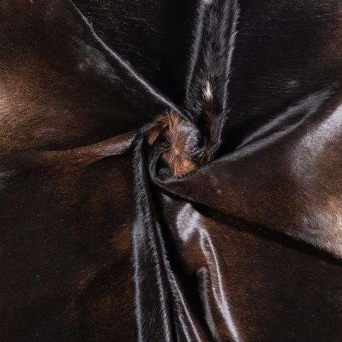 Brazilian Mahogany Cowhide Rug Size 6'4" L x 5'10" W 5811