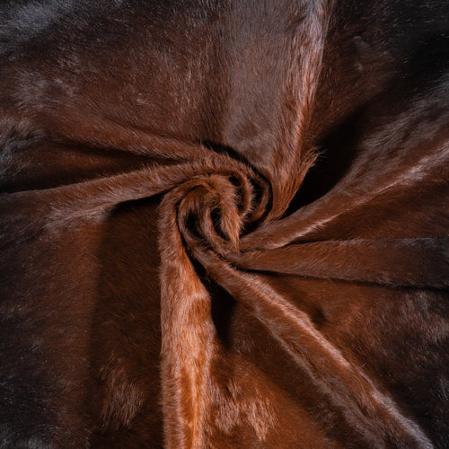 Brazilian Mahogany Cowhide Rug Size 6'10" L x 6'3" W 5812