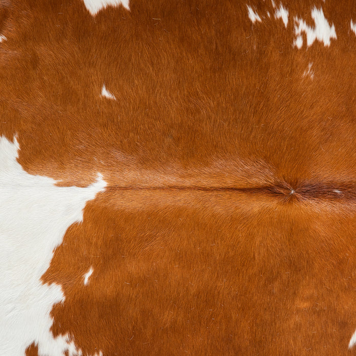 Brown and White Cowhide Rug Size 7'8" L x 6'8" W 5405