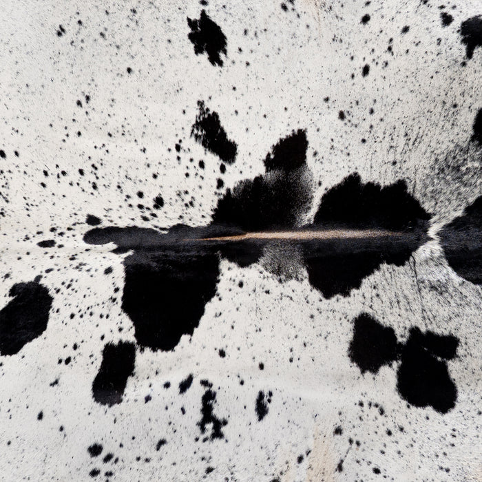 Brazilian Black Salt and Pepper Cowhide Rug Size 8'2" L x 6'11" W 5314