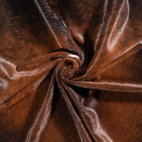 Brazilian Mahogany Cowhide Rug Size 6'6" L x 5'6" W 5813