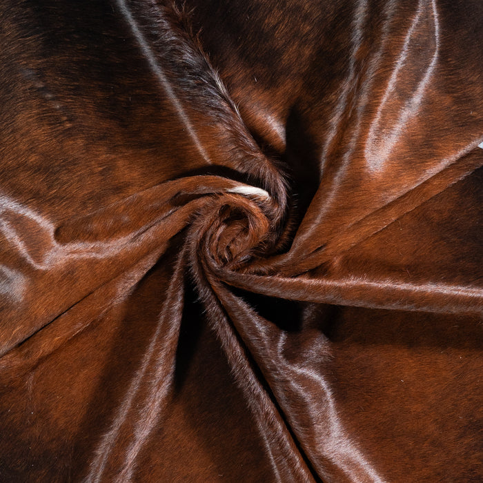 Brazilian Mahogany Cowhide Rug Size 6'6" L x 5'6" W 5813