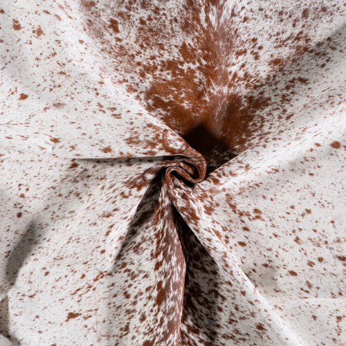 Vintage Brown Salt and Pepper Cowhide Rug Size 7'3" L x 6'8" W 5510