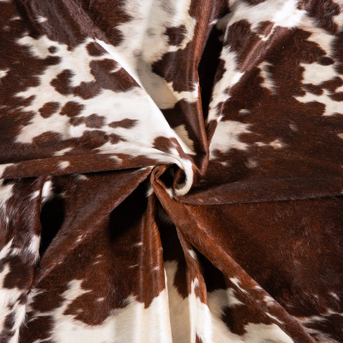 Brazilian Brown and White Cowhide Rug Size 8'7" L x 7'6" W 6013