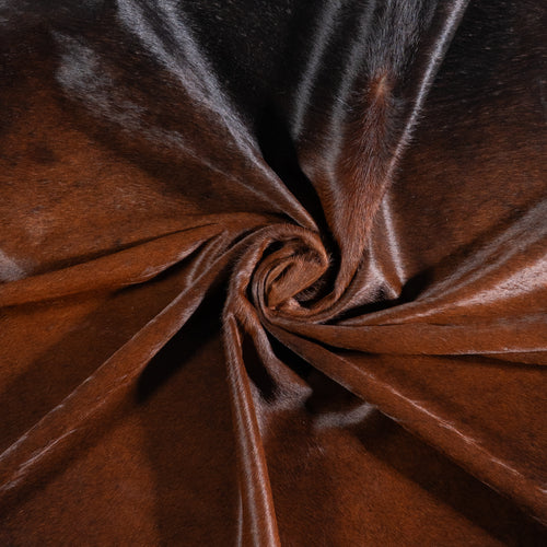 Brazilian Mahogany Cowhide Rug Size 6'8" L x 6'5" W 5814