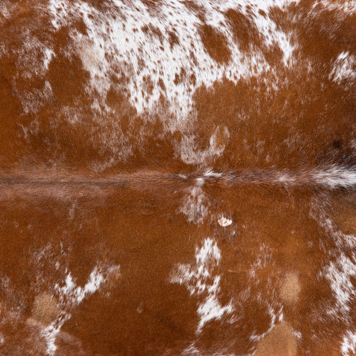 Brazilian Brown and White Cowhide Rug Size 7'2" L x 6'10" W 6015