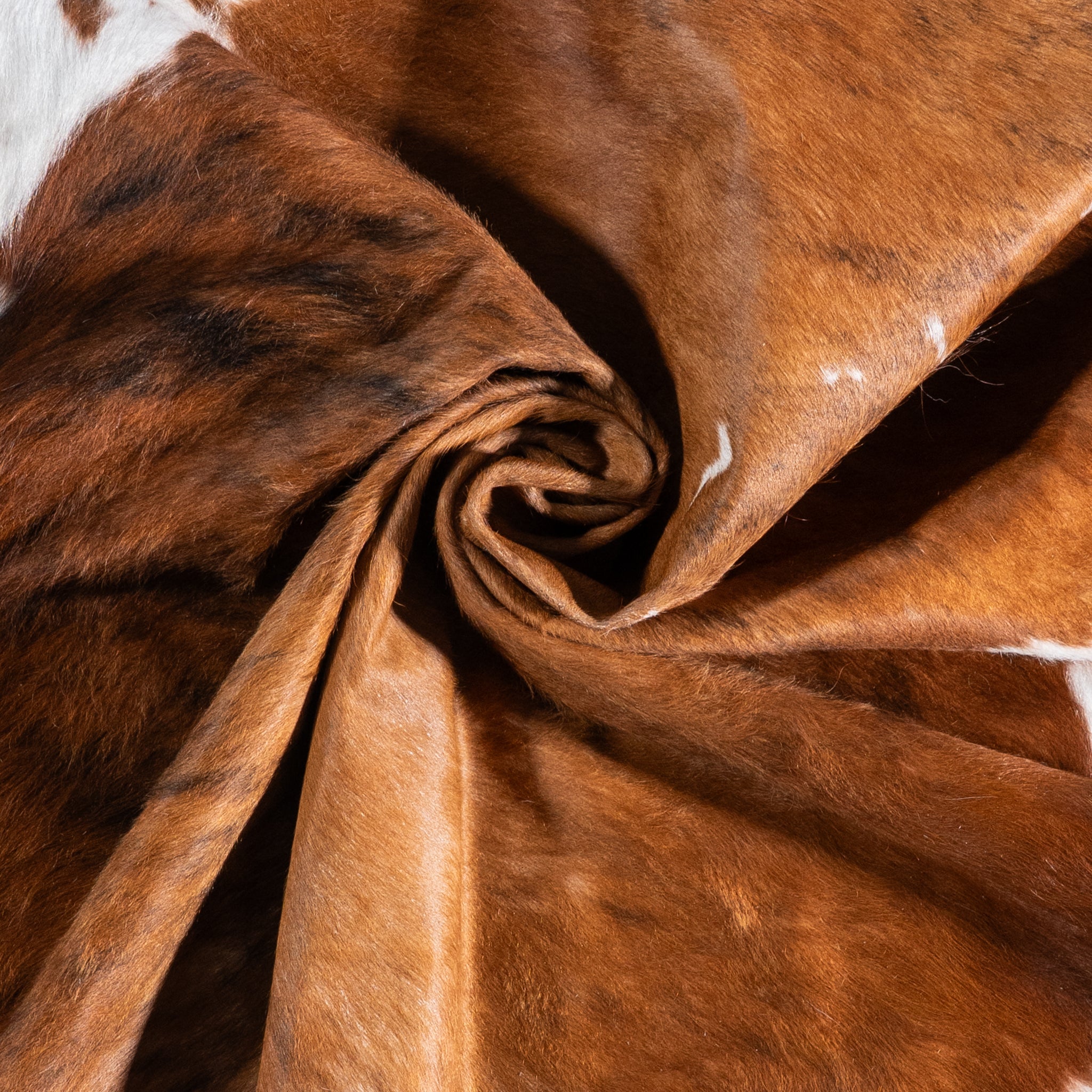 Vintage Brindle White Belly Cowhide Rug Size 6'11