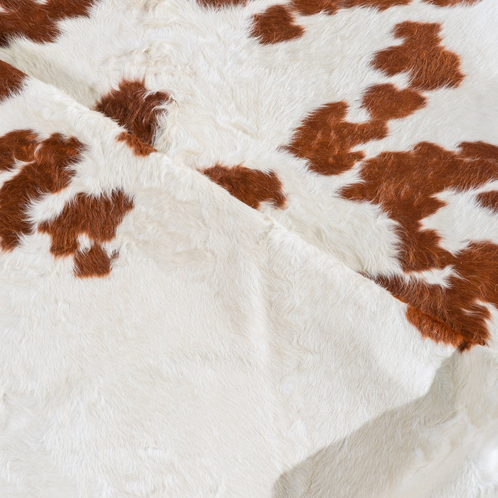 Brown and White Cowhide Rug Size 7'5" L x 7'1" W 5406