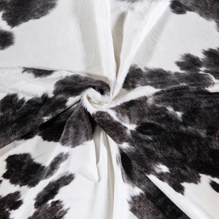 Brazilian Black and White Cowhide Rug Size 8'3" L x 7'2" W 4510