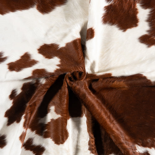 Brazilian Brown and White Cowhide Rug Size 7'10" L x 7'2" W 6016