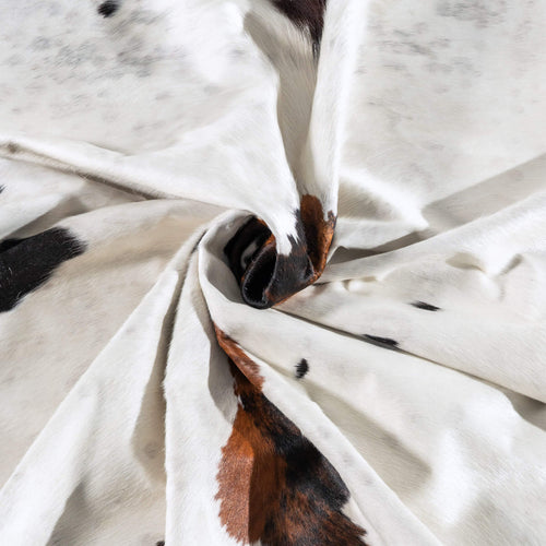 White Tricolor Cowhide Rug Size 8'6" L x 7'0" W 6208