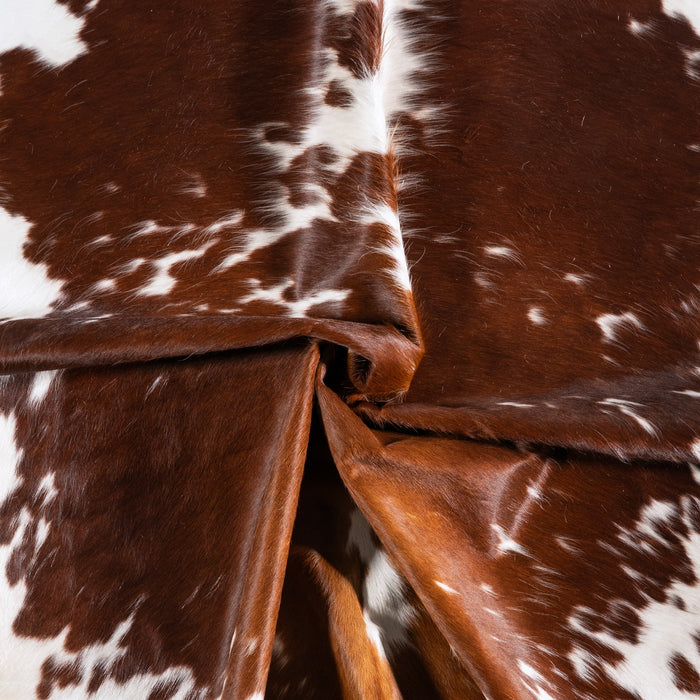 Brazilian Brown and White Cowhide Rug Size 8'2" L x 7'5" W 6018