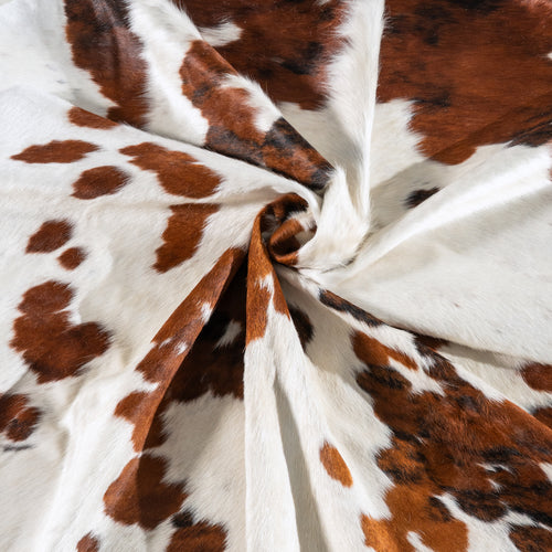 White Tricolor Cowhide Rug Size 8'4" L x 6'6" W 6209