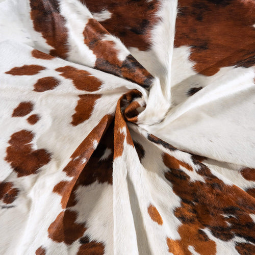 White Tricolor Cowhide Rug Size 8'4" L x 6'6" W 6209
