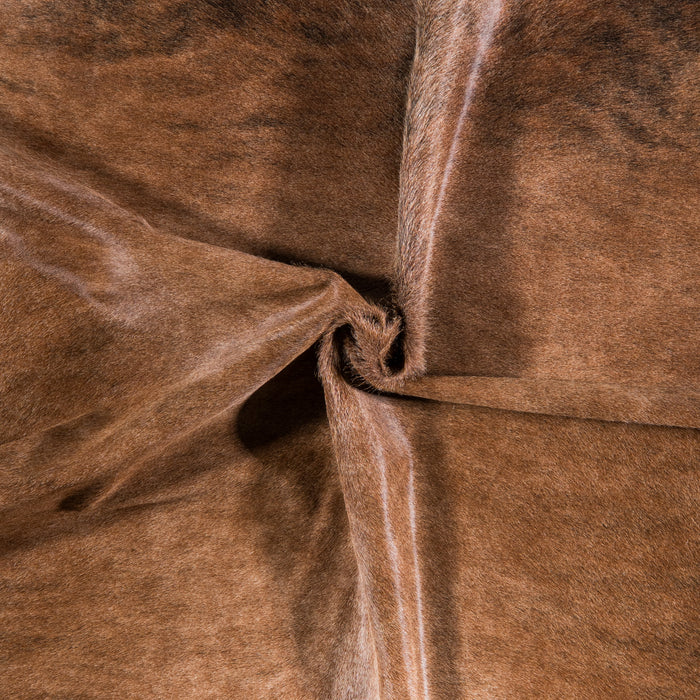 Brazilian Brindle White Belly Cowhide Rug Size 7'10" L x 6'11" W 4517