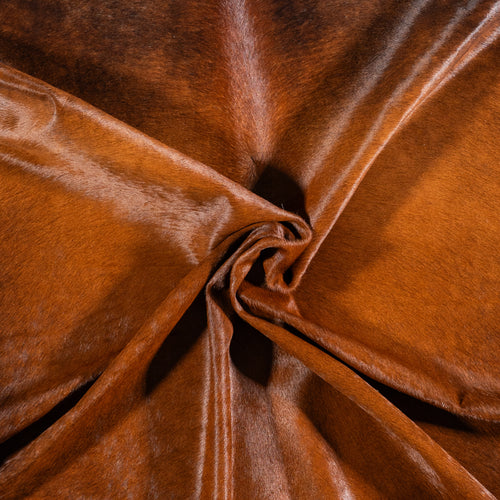 Brazilian Mahogany Cowhide Rug Size 7'1" L x 6'1" W 4606