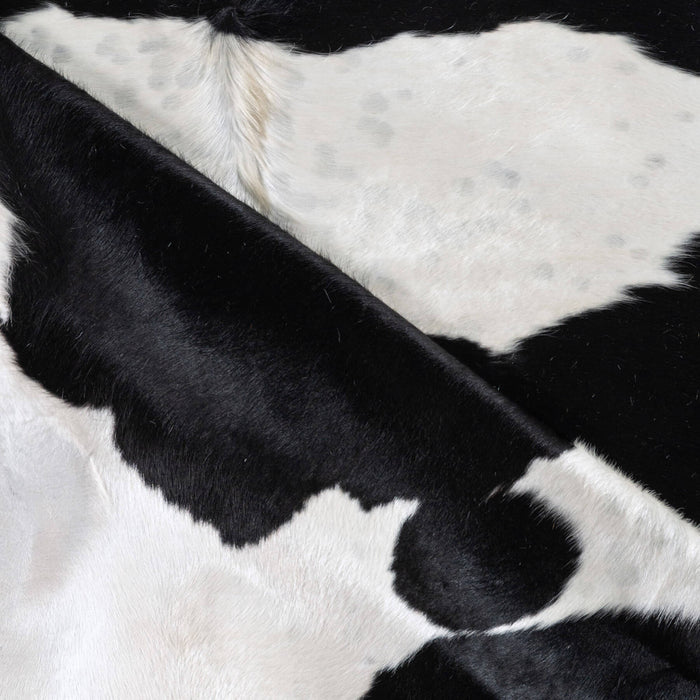 Black and White Cowhide Rug Size 7'10" L x 6'11" W 6212