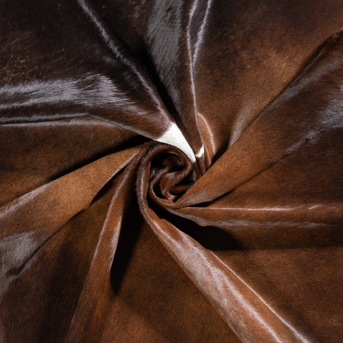 Brazilian Chocolate and White Cowhide Rug Size 6'8" L x 5'8" W 5827