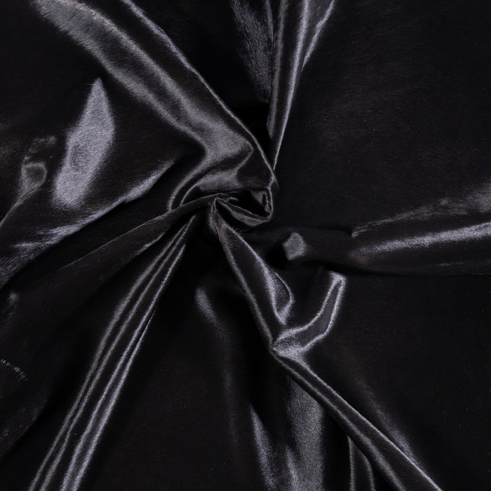 Brazilian Solid Black Cowhide Rug Size 6'10" L x 6'1" W 3416