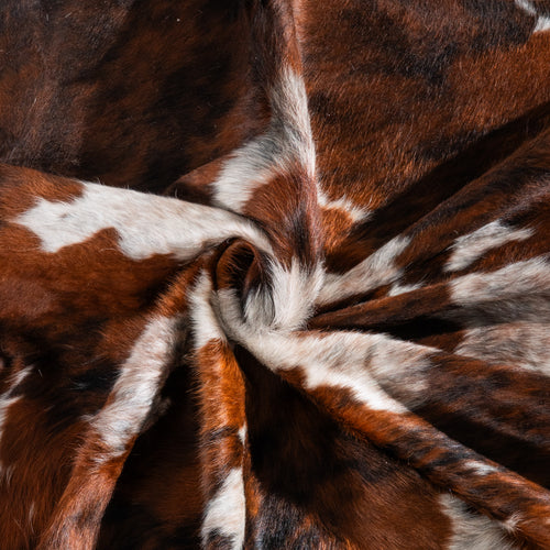 Tricolor Cowhide Rug Size 7'6" L x 6'8" W 6412