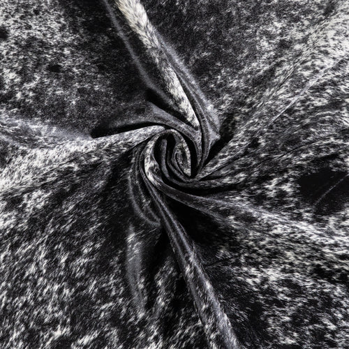 Brazilian Black Salt and Pepper Cowhide Rug Size 6'7" L x 5'9" W 5830