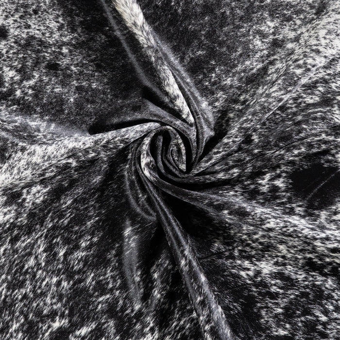 Brazilian Black Salt and Pepper Cowhide Rug Size 6'7" L x 5'9" W 5830