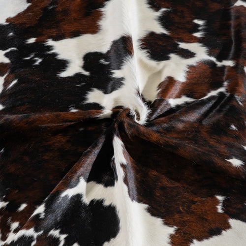 Tricolor Cowhide Rug Size 7'7" L x 7'1" W 5414