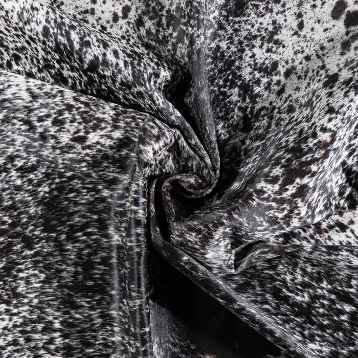 Brazilian Black Salt and Pepper Cowhide Rug Size 6'10" L x 5'1" W 5834