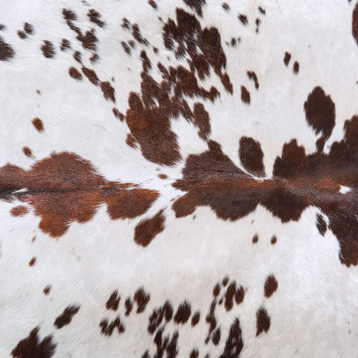 Chocolate and White Cowhide Rug Size 7'9" L x 6'10" W 6415
