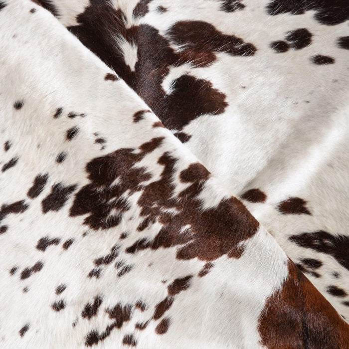 Chocolate and White Cowhide Rug Size 7'9" L x 6'10" W 6415