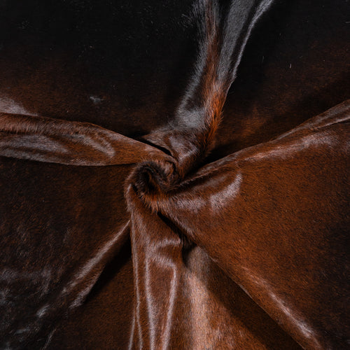 Brazilian Mahogany Cowhide Rug Size 7'7" L x 6'11" W 4617