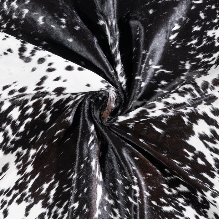 Brazilian Black Salt and Pepper Cowhide Rug Size 7'0" L x 6'6" W 5838