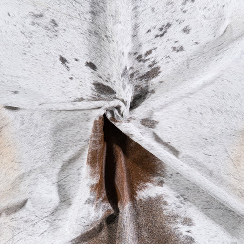 Brazilian Brown and White Cowhide Rug Size 7'6" L x 7'3" W 4532