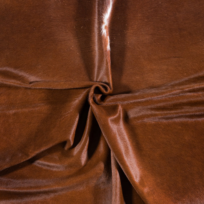 Brazilian Brown and White Cowhide Rug Size 7'8" L x 7'4" W 4533