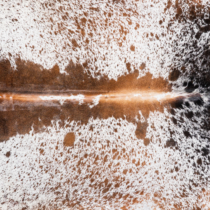 Brazilian Brown Salt and Pepper Cowhide Rug Size 8'7" L x 7'0" W 5342