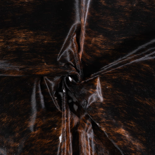 Vintage Dark Brindle Cowhide Rug Size 7'10" L x 7'8" W 5540