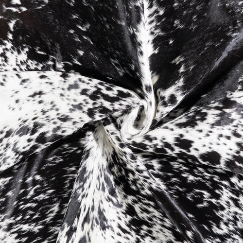 Brazilian Black Salt and Pepper Cowhide Rug Size 6'5" L x 4'10" W 5844