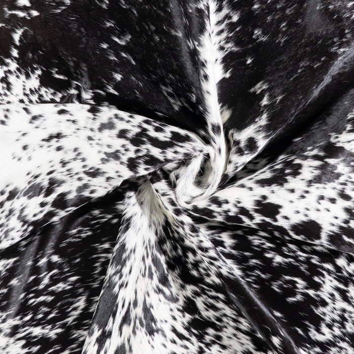 Brazilian Black Salt and Pepper Cowhide Rug Size 6'5" L x 4'10" W 5844