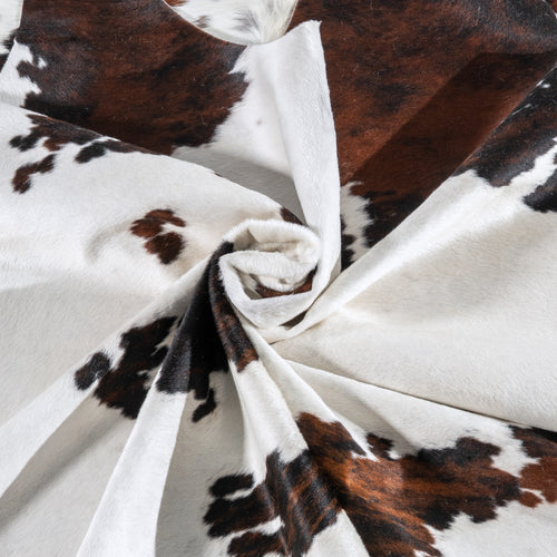 White Tricolor Cowhide Rug Size 6'9" L x 6'10" W 6222