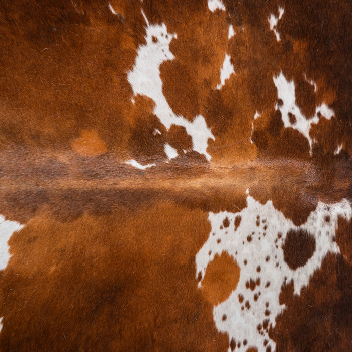 Brown and White Cowhide Rug Size 6'5" L x 6'2" W 4017
