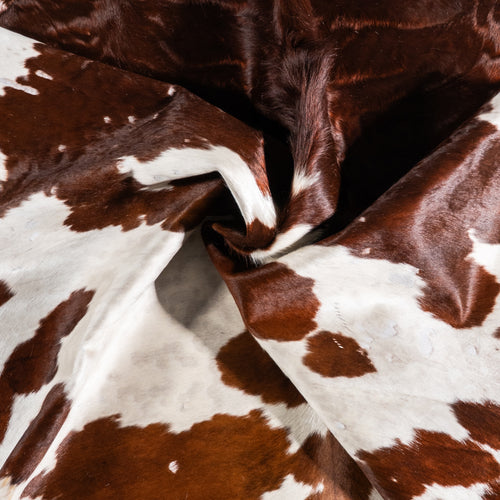 Vintage Tricolor Cowhide Rug Size 8'3" L x 6'3" W 6344