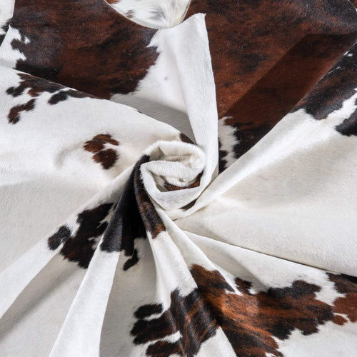 White Tricolor Cowhide Rug Size 6'9" L x 6'10" W 6222