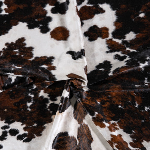 Vintage Tricolor Cowhide Rug Size 7'0" L x 6'3" W 4327