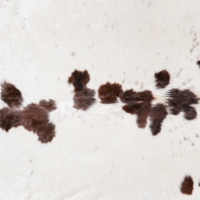 Brazilian Chocolate and White Cowhide Rug Size 7'9" L x 6'10" W 4539