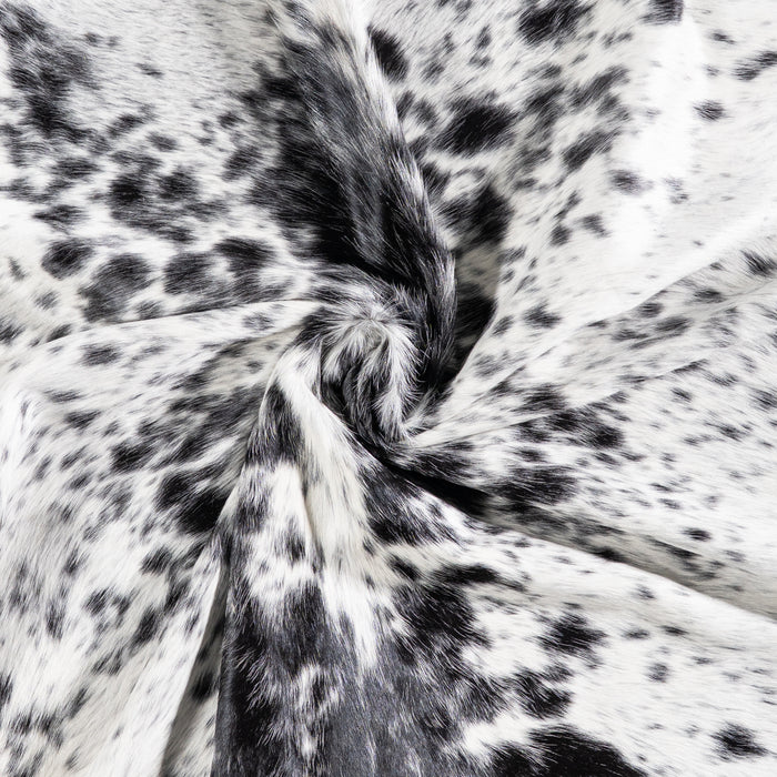 Brazilian Black Salt and Pepper Cowhide Rug Size 6'7" L x 6'5" W 5847