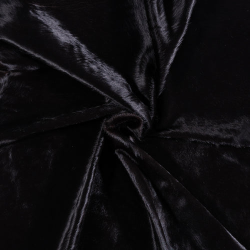 Brazilian Solid Black Cowhide Rug Size 7'7" L x 6'9" W 3429