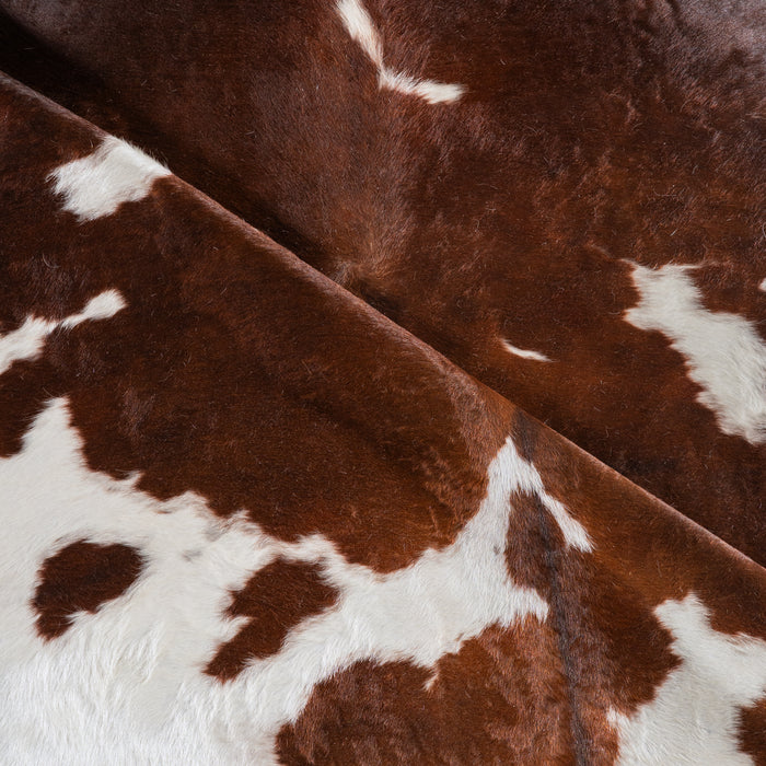 Chocolate and White Cowhide Rug Size 8'8" L x 7'9" W 5423
