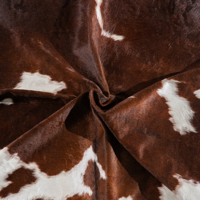 Chocolate and White Cowhide Rug Size 8'8" L x 7'9" W 5423