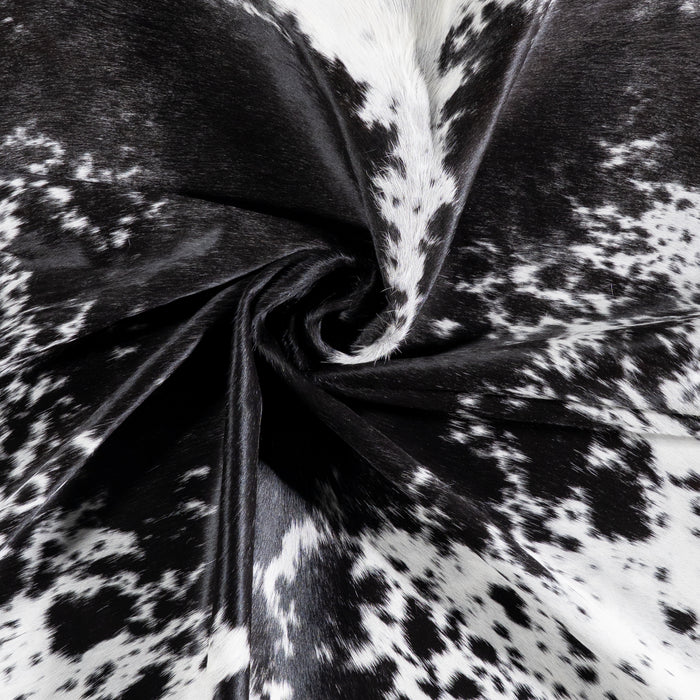 Brazilian Black Salt and Pepper Cowhide Rug Size 6'6" L x 6'6" W 5848