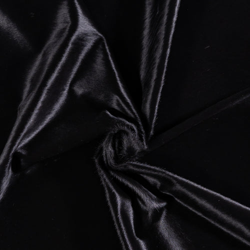 Brazilian Solid Black Cowhide Rug Size 7'4" L x 6'6" W 3430